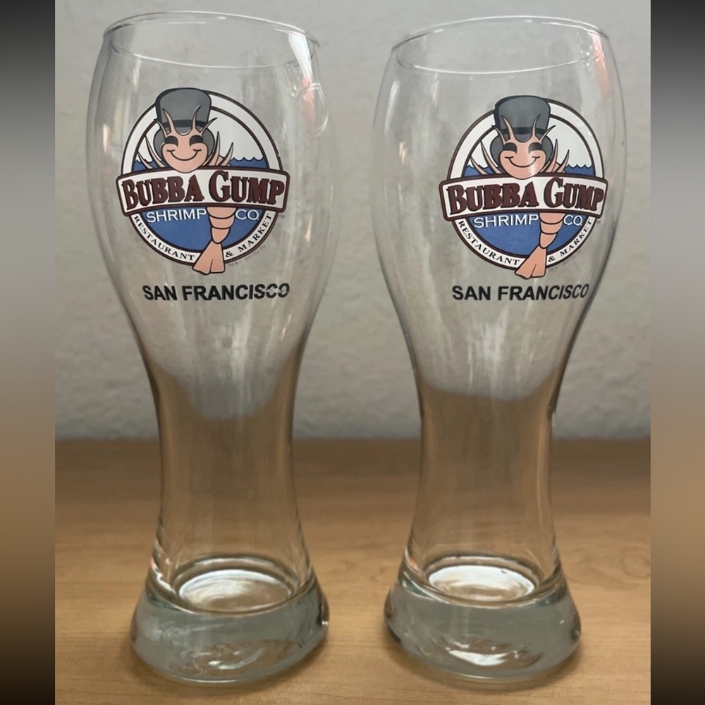 Bubba Gump Shrimp Company 24oz Pilsner Glasses Lot Of 2 San Francisco